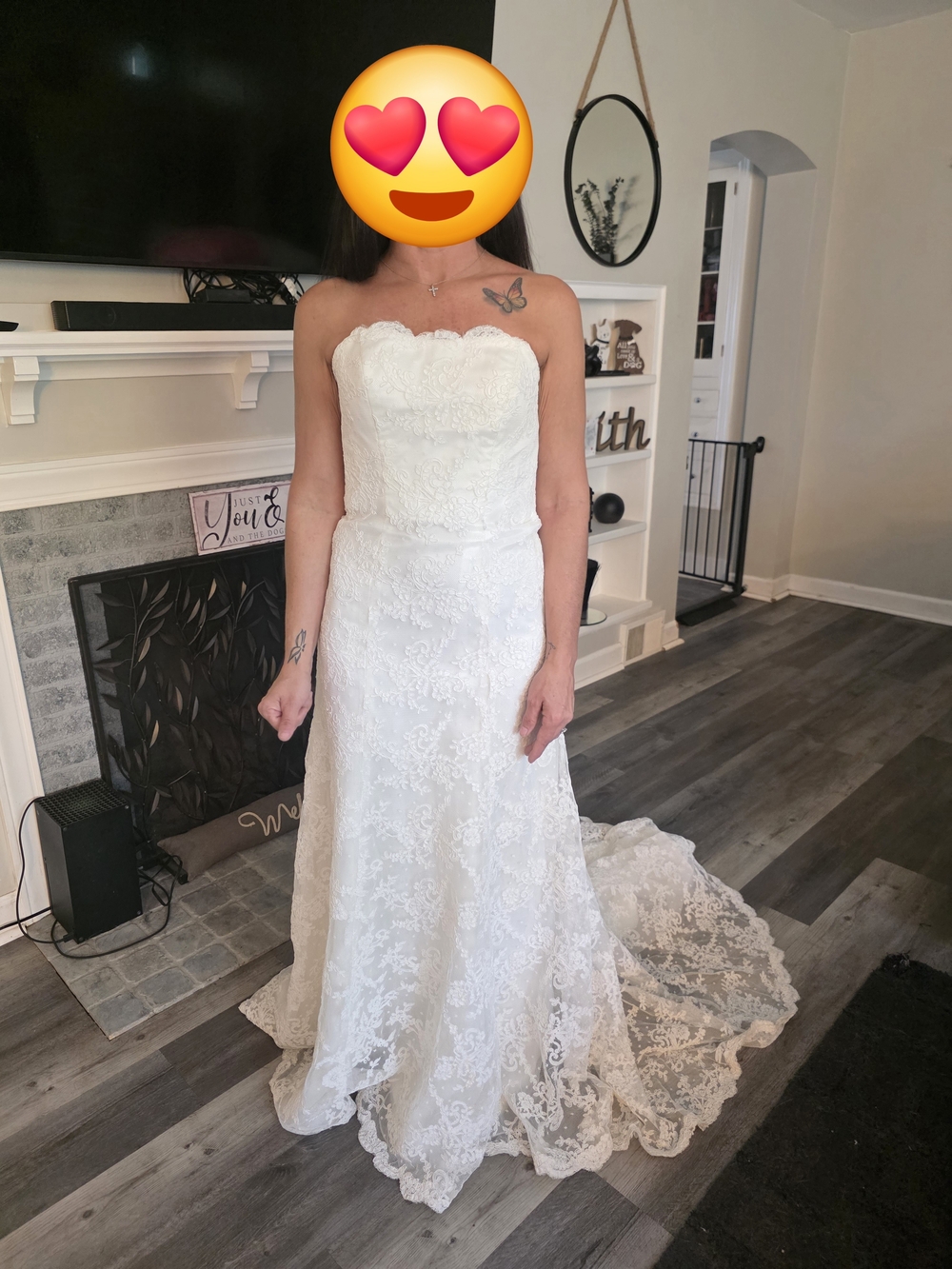 Mori Lee Strapless Lace Dress